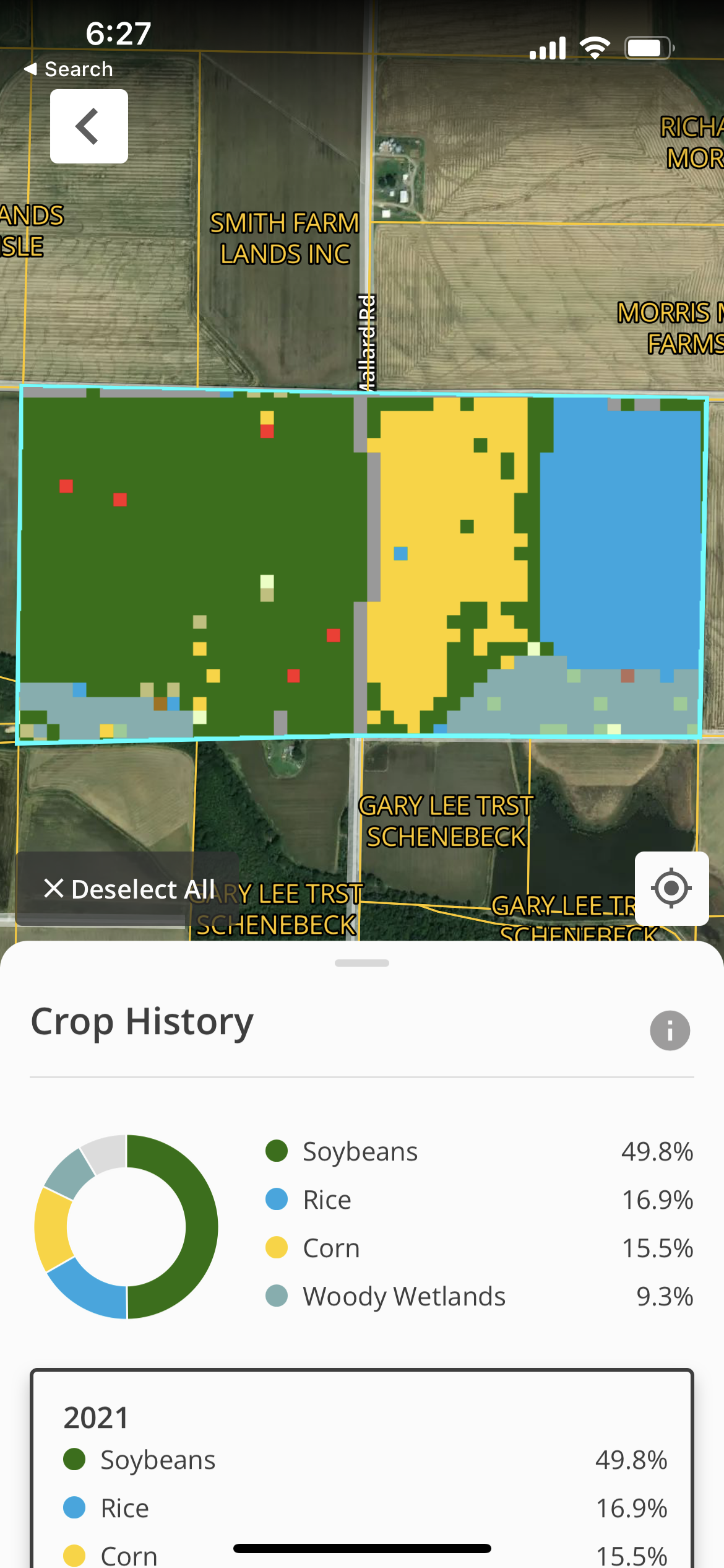 A screenshot of the Cropgen product on a tablet shows the Farm Summary page of a field book which gives detailed metrics on the performance of a farm